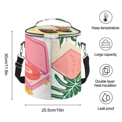 Afro Love, Music Themed Insulated Cylinder Cooler Bag