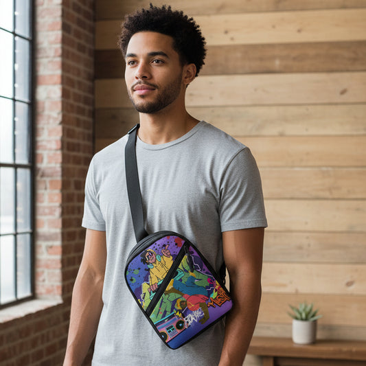 B-Boy and DJ-themed, Vibrantly Illustrated Folding Chest Bag Yoycol