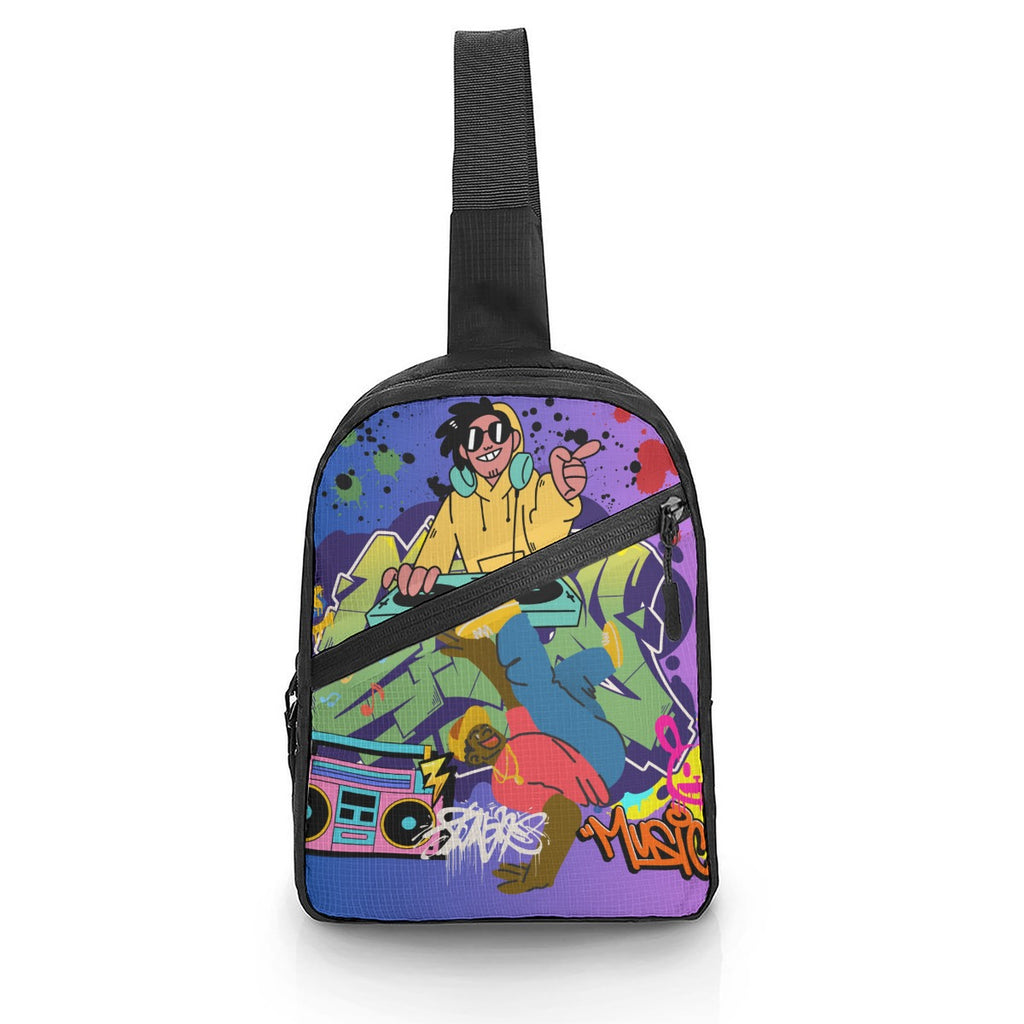 B-Boy and DJ-themed, Vibrantly Illustrated Folding Chest Bag Yoycol