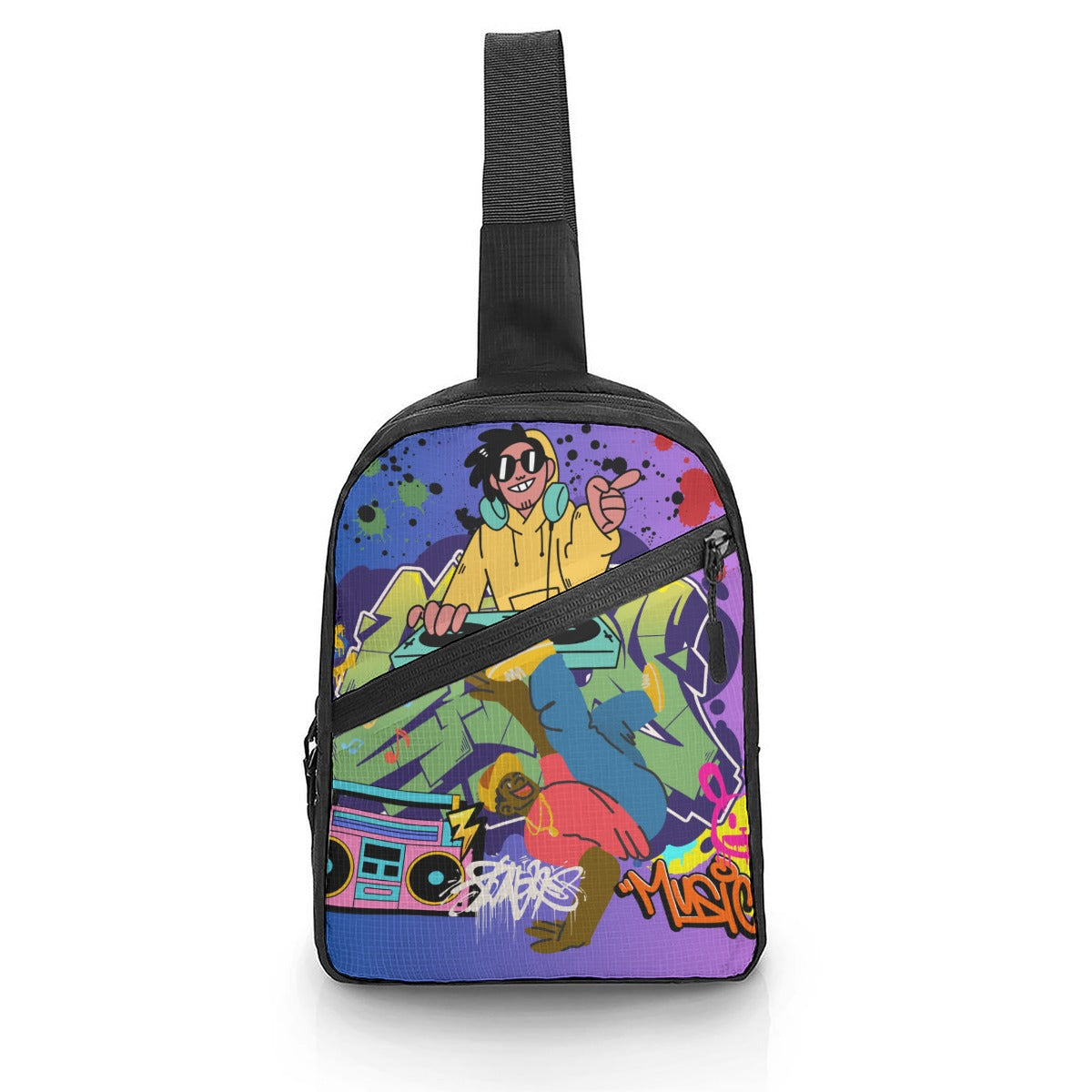 B-Boy and DJ-themed, Vibrantly Illustrated Folding Chest Bag Yoycol