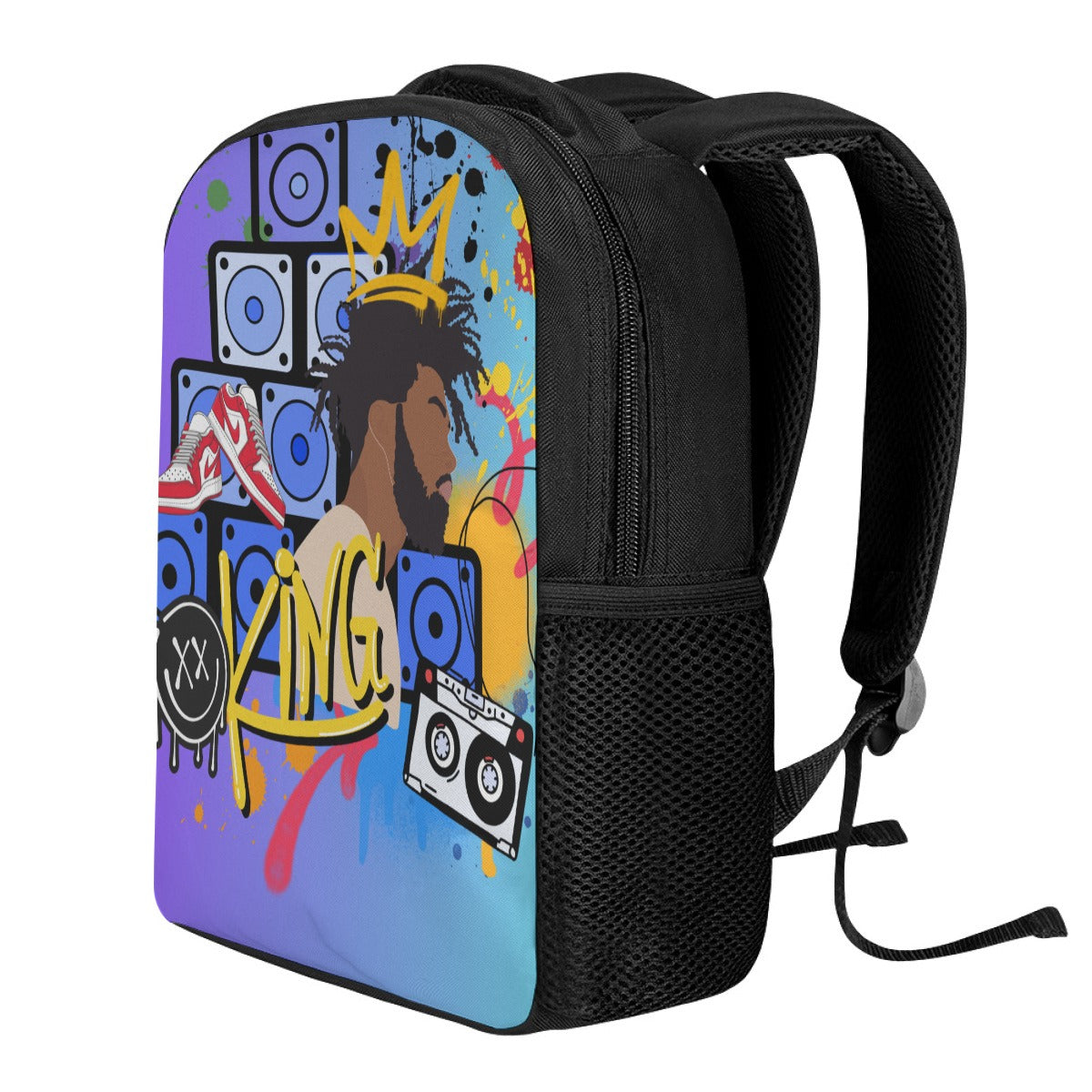 Graffiti Art Style, Black Art Graphic Student Backpack