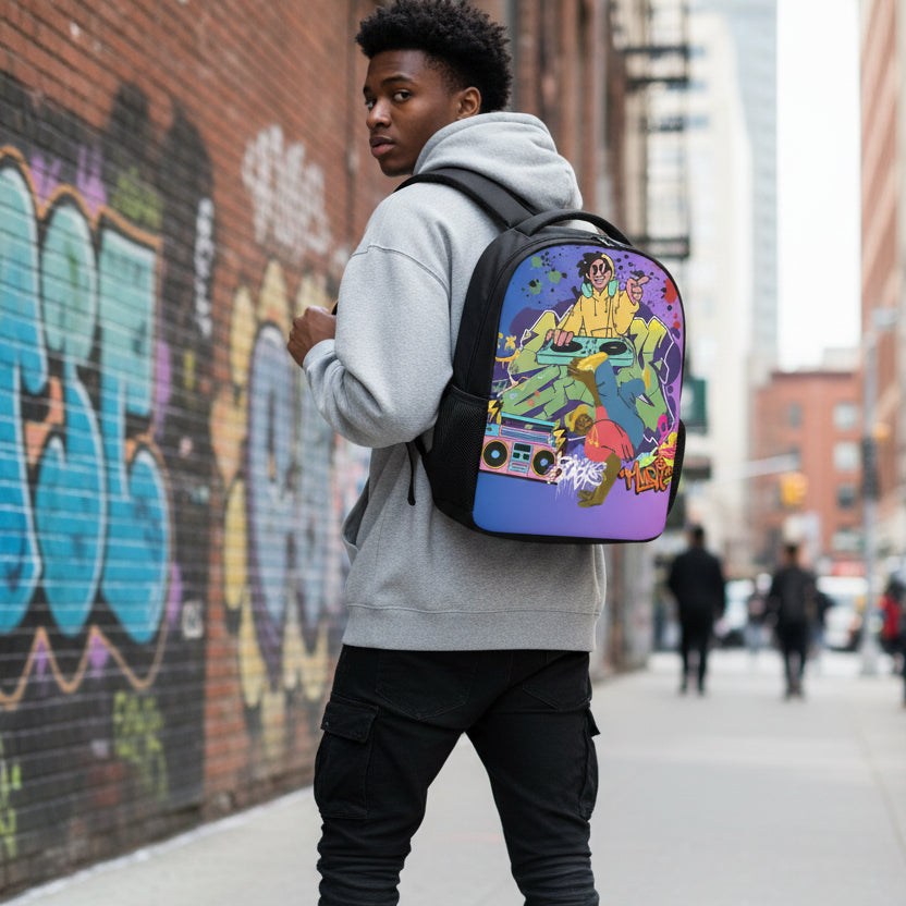 Graffiti B-Boy Music Art Themed Student Backpack