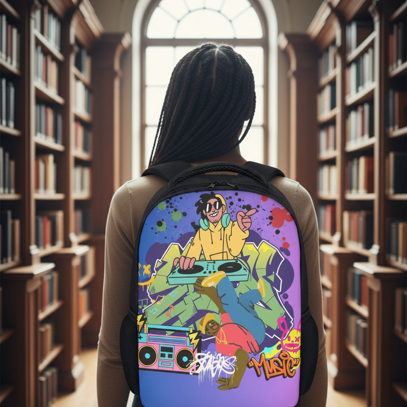 Graffiti B-Boy Music Art Themed Student Backpack