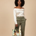 Black Love Art Themed Women's Tote Bag With Black Handle