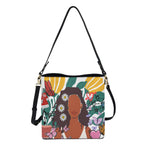Minimalist Square Bucket Bag Featuring Black Art-Themed Graphic Design Yoycol