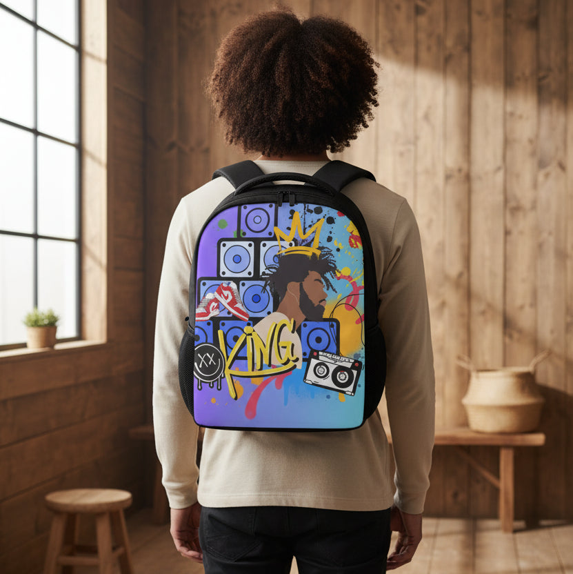 Graffiti Art Style, Black Art Graphic Student Backpack