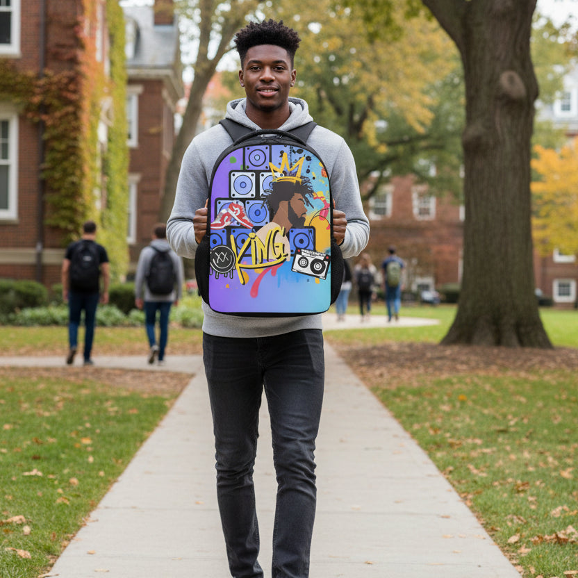 Graffiti Art Style, Black Art Graphic Student Backpack