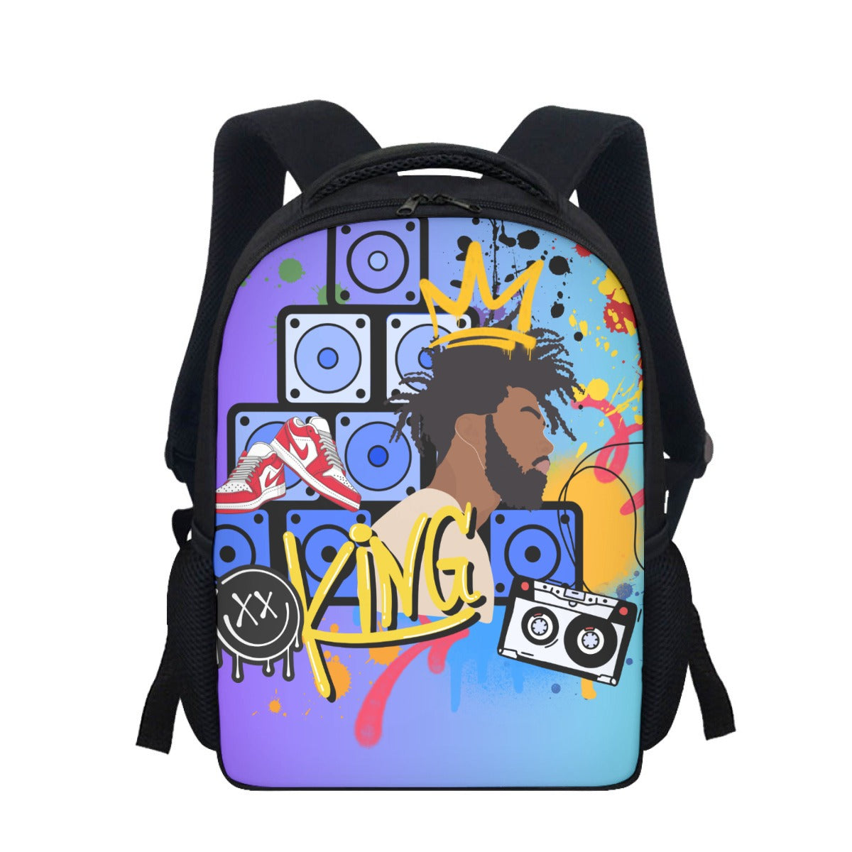 Graffiti Art Style, Black Art Graphic Student Backpack