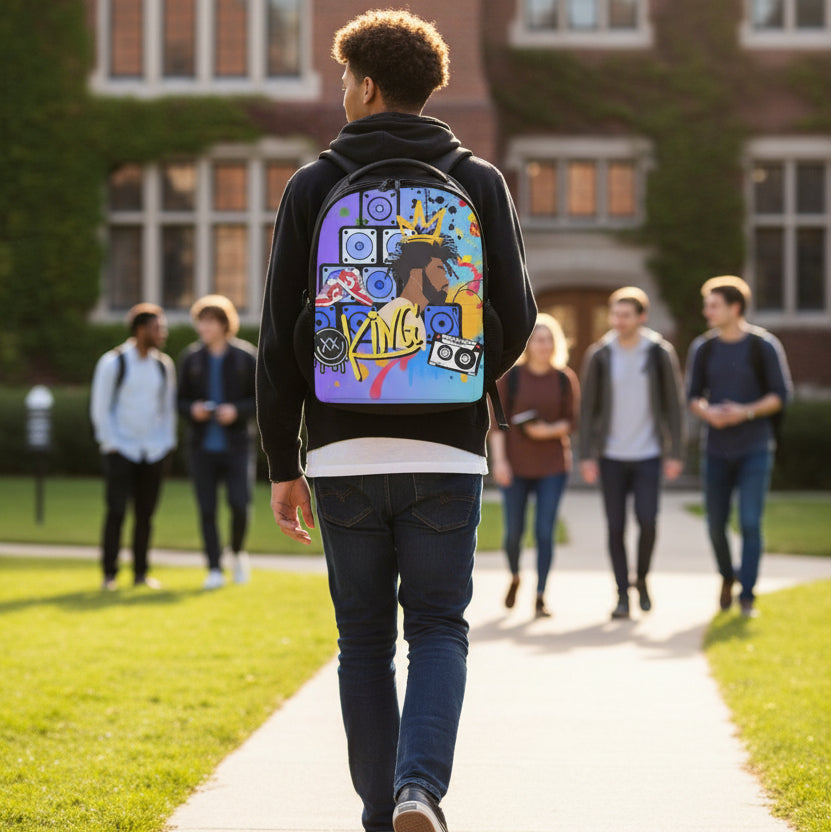 Graffiti Art Style, Black Art Graphic Student Backpack