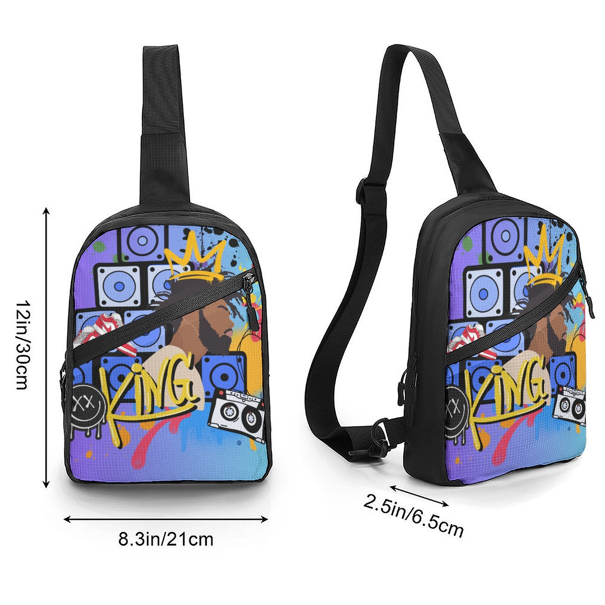 Afro Music Themed Colorful Graphic Folding chest bag