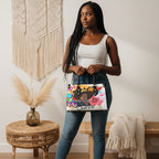 Women's Tote Bag Featuring Afro Queen Graphic Art and Black Handles