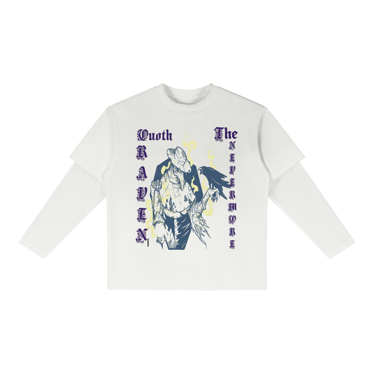 Gothic Raven Art Graphic Unisex Sunfade Layer T-Shirt
