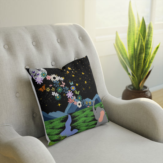 Elephant Dreamscape Cushion - A Cozy Decor for Nature Lovers