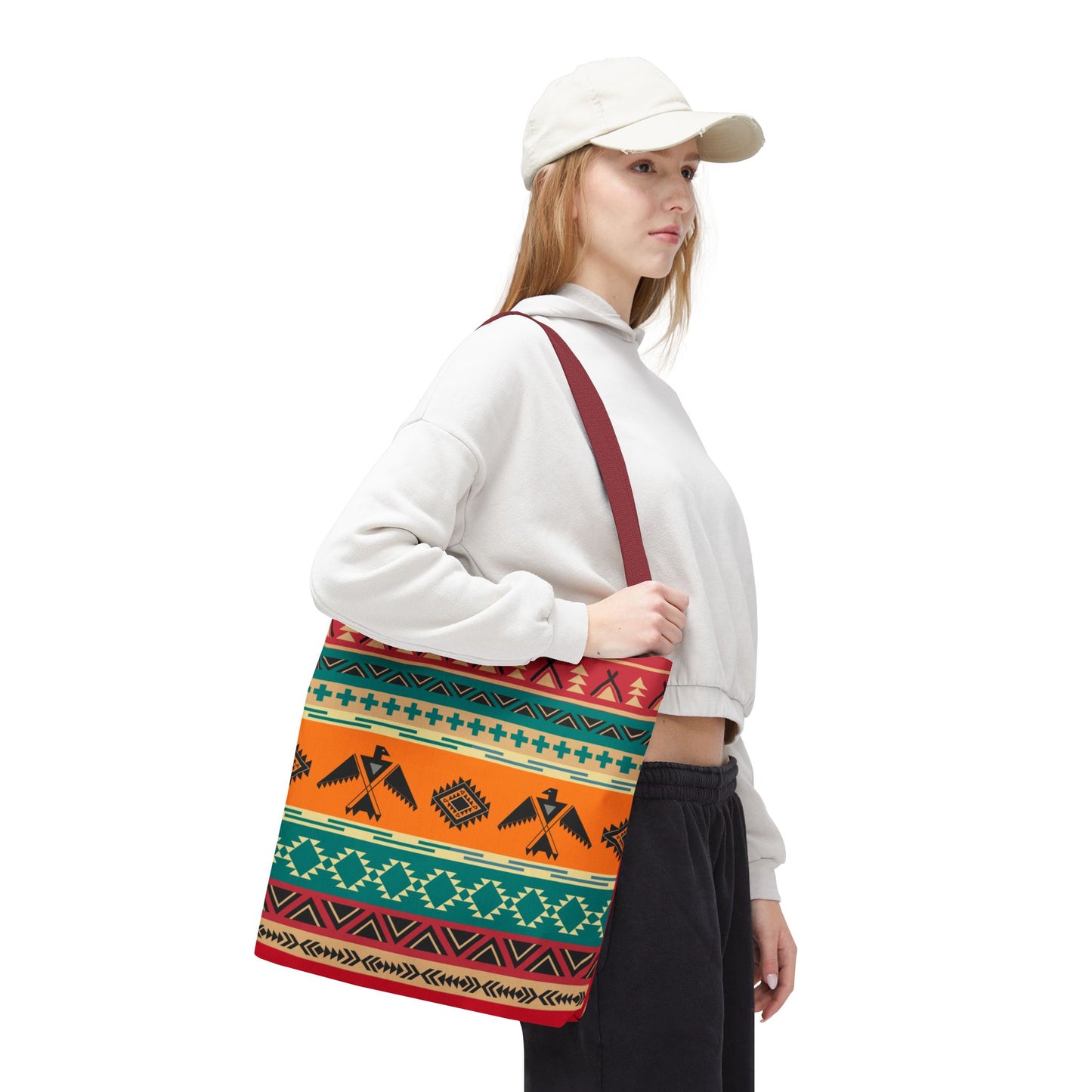 Southwestern Pattern Tote Bag - Native-Inspired Aztec Eagle Print