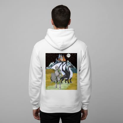 Unisex Medieval Themed Oversize Fleeced Hoodie, Knights and Dragon Fans