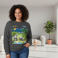 Panda Kingdom Crewneck Sweatshirt — Scenic Bamboo Forest Graphic Printify