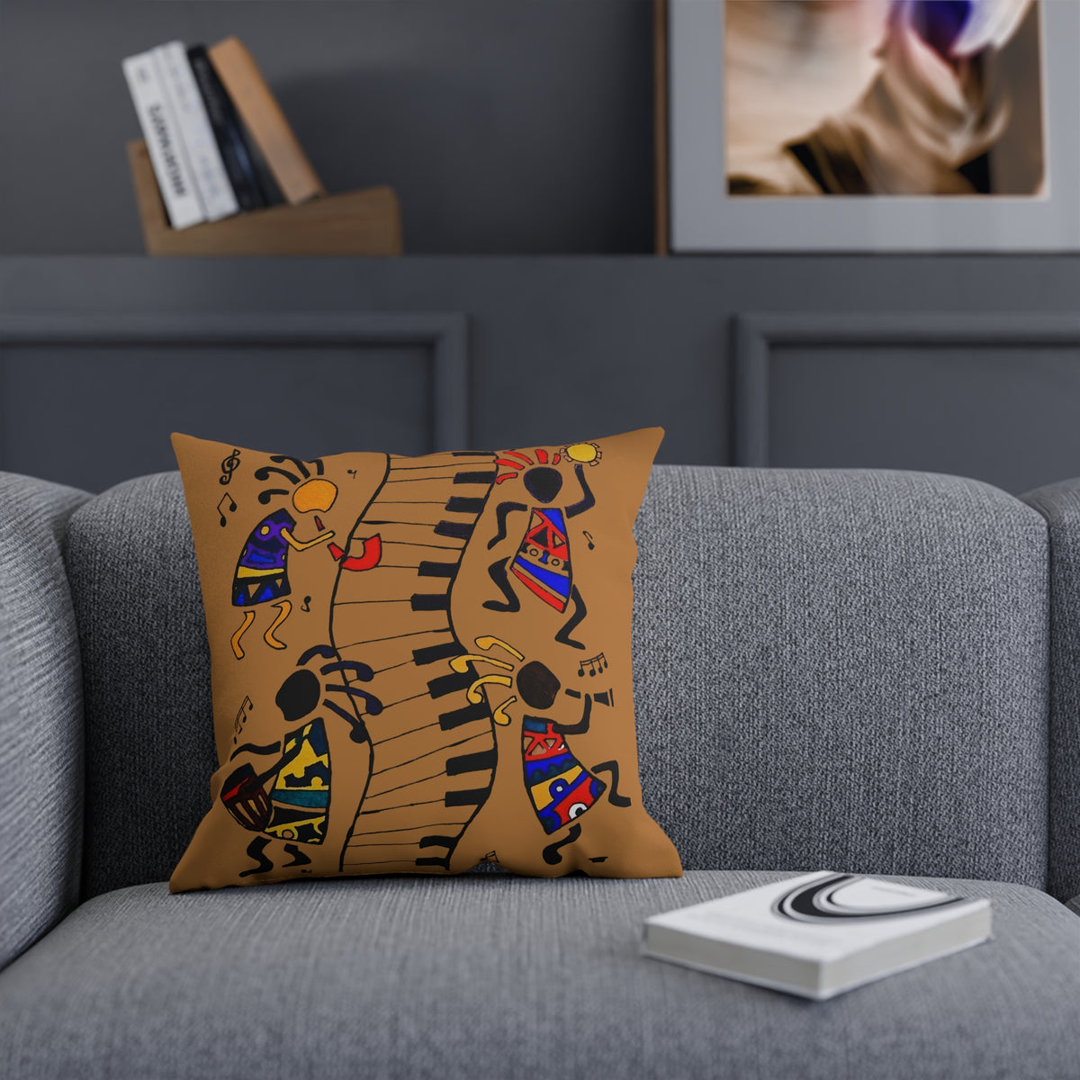 Musical Vibrations Cushion - Colorful Art for Home Decor Printify