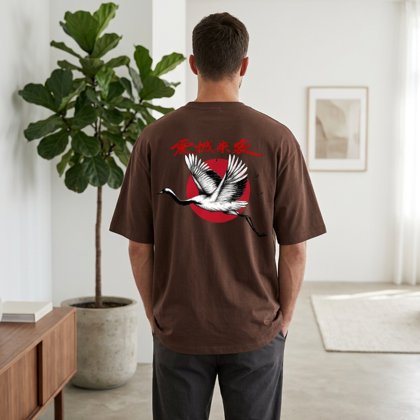Red-Crowned Craned Graphic Unisex Seamless Unisex T-Shirt