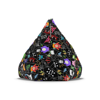 Colorful Monster Bean Bag Chair Cover, Cozy Home Decor, Fun Playroom Accessory