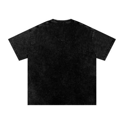 Graffiti Black Art Graphic Snow Washed Oversized Cotton Unisex T-Shirt