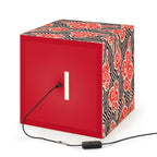 Japanese Wave Cube Lamp — Red Kumo Pattern Light Printify