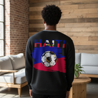 Haiti Flag Themed Graphic Unisex Color Block Long Sleeve Jersey