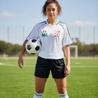 Mexico-Themed Unisex Graphic Striped Collared Soccer Jersey Featuring The National Flag Motif. ODMPOD