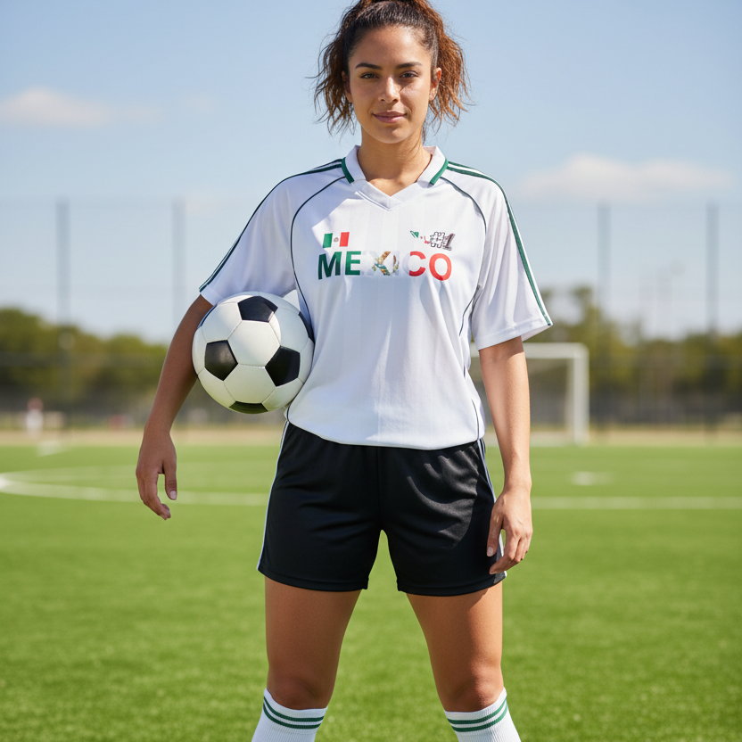 Mexico Flag Themed Graphic Stripe Collared Soccer Jersey