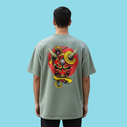Samurai Menpo Unisex Graphic Tee, Bamboo Slub Snow Washed T-Shirt
