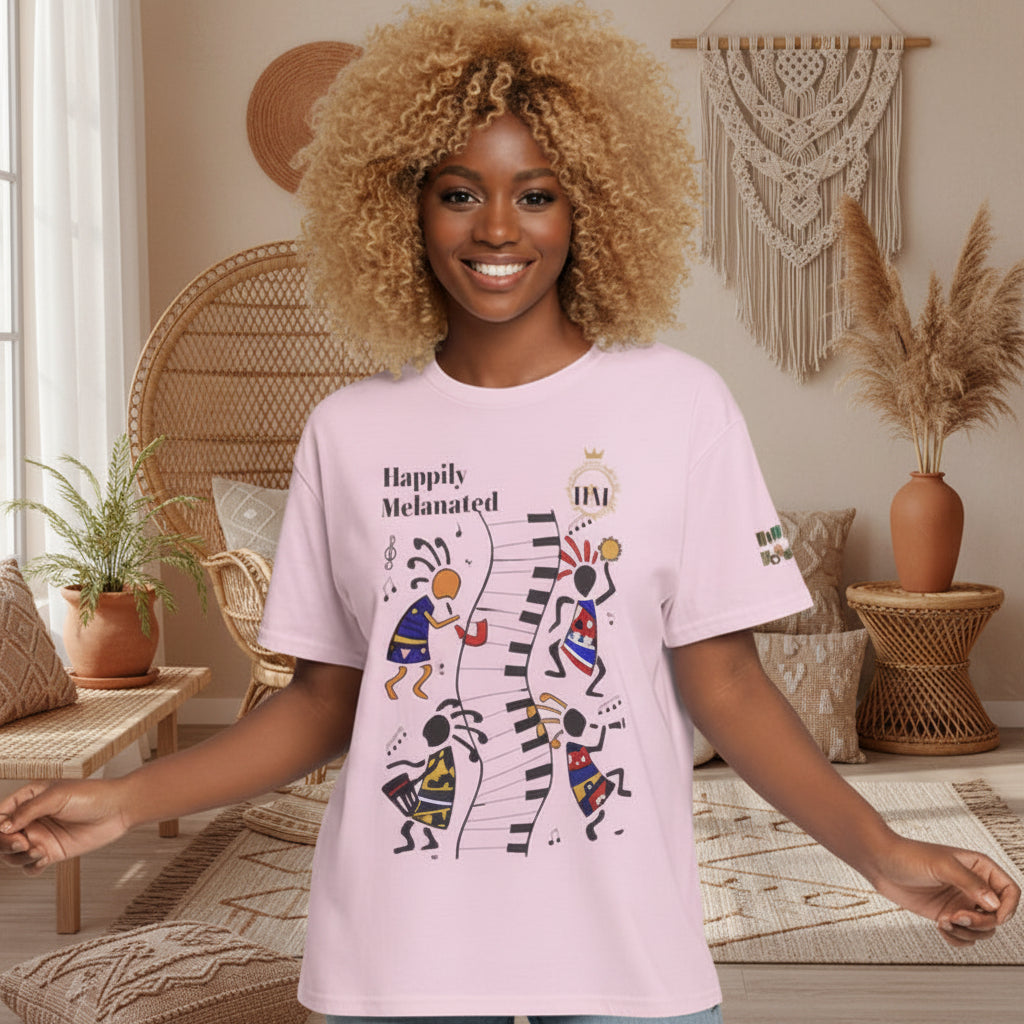 Afro Music, Piano Graphic Unisex Tee, Hand Drawn Music Shirt, Jazz Lover Gift, Musical Art Printify