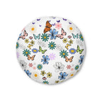 Floral Tufted Floor Pillow - Round Cushion for Cozy Decor Printify