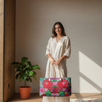 Boho Floral Weekender Bag — Vibrant Embroidered-Inspired Travel Tote
