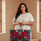 Boho Floral Weekender Bag — Vibrant Embroidered-Inspired Travel Tote