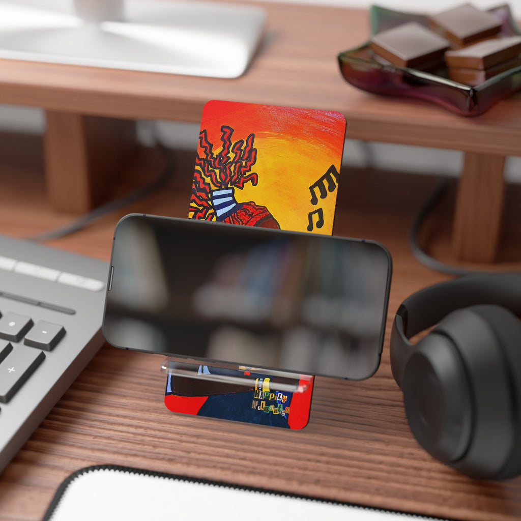 Artistic Smartphone Display Stand - Vibrant Music Theme Printify