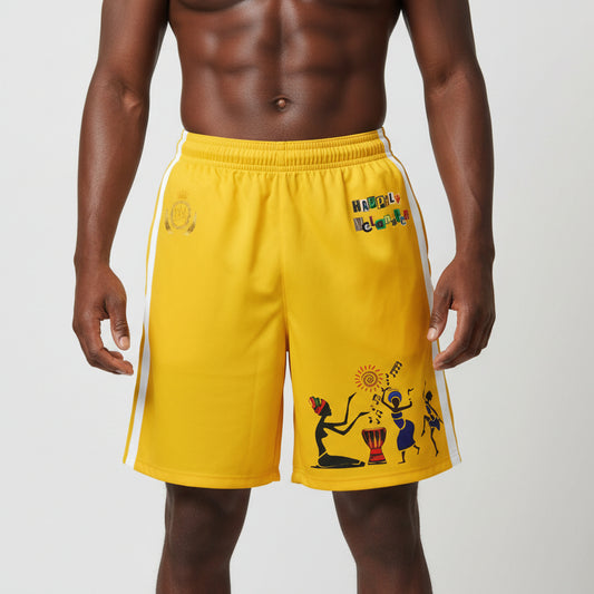 Afrocentric Dance Men's Jogger Shorts - Happily Celebrating Heritage