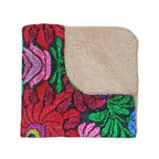 Floral Kaleidoscope Tan Sherpa Blanket — Reversible Plush Throw Printify