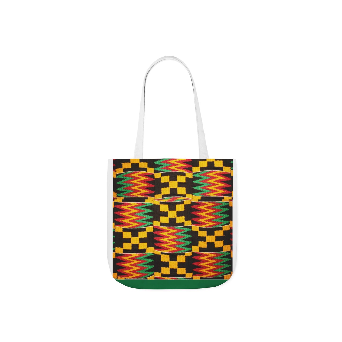 Kente Pattern Canvas Tote Bag — Vibrant African Print Market Tote
