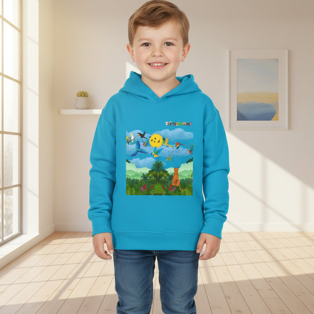 Tropical Birds Toddler Hoodie, Wild Life Theme Fleece Pullover, Kids Animal Sweater, Jungle Print Sweatshirt, Bird Lover Gift