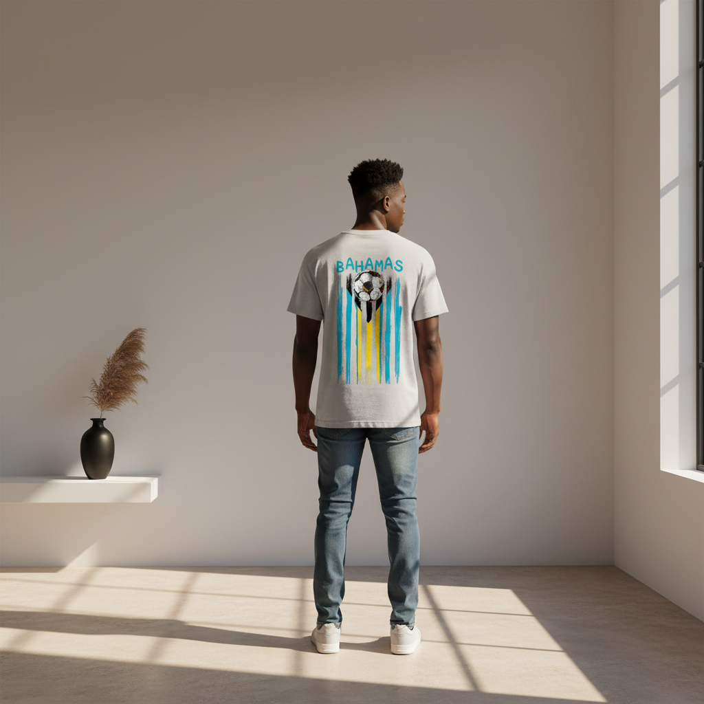 Bahamas Flag Themed Graphic Vintage Wash Cotton Unisex T-Shirt