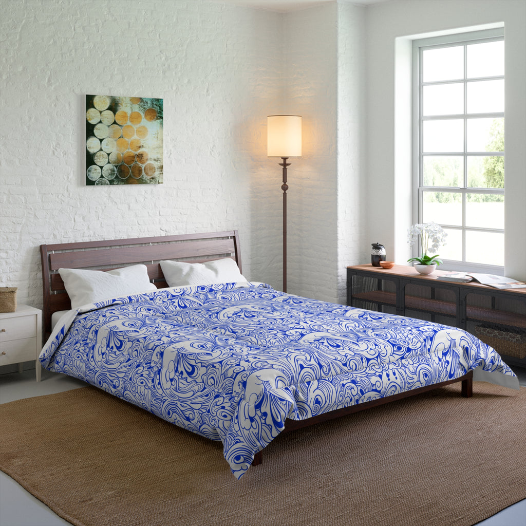 Floral Comforter, Botanical Bedding, Cozy Duvet Cover, Flower Print Quilt Printify
