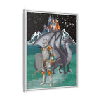 Knight and Dragon Fantasy Art, Framed Matte Canvas Printify