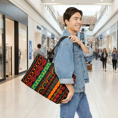 Weekender Tote Bag — Vibrant Afrocentric Tribal Stripe Beach & Travel Tote