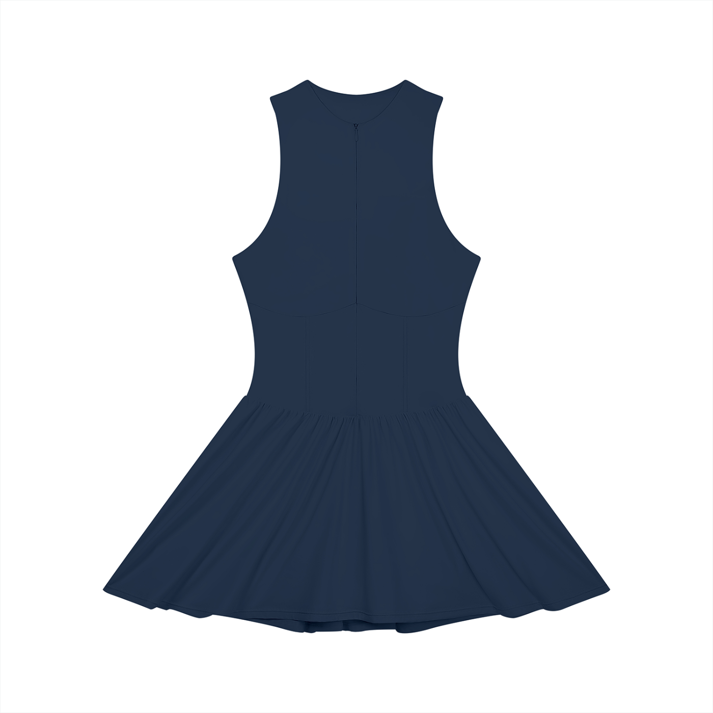 Women’s Ruched Sleeveless Full-Zip Summer  Dress