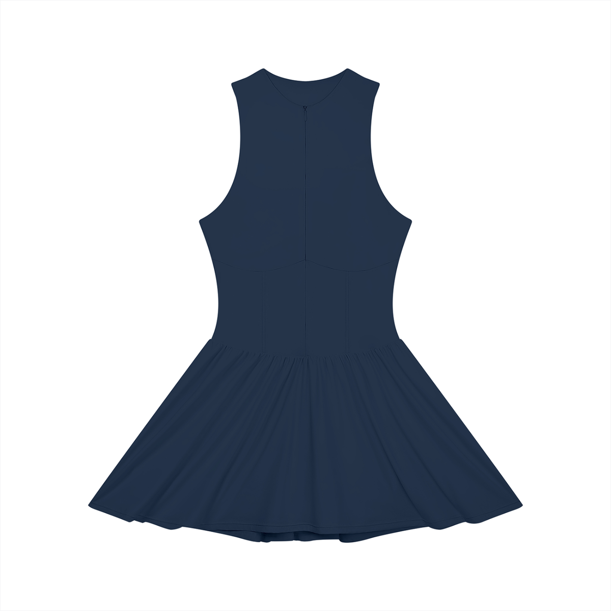 Sleeveless Full-Zip Summer Dress with Ruched Detailing for Women
