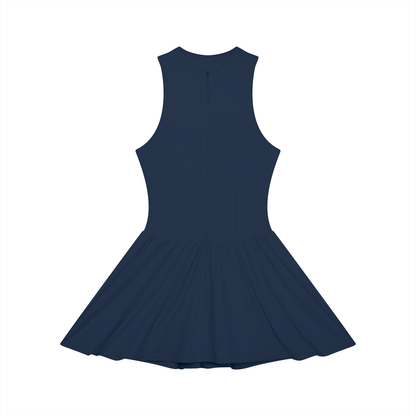 Women’s Ruched Sleeveless Full-Zip Summer  Dress