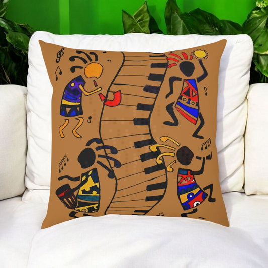 Musical Vibrations Cushion - Colorful Art for Home Decor