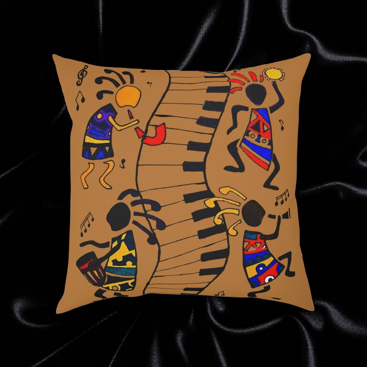 Musical Vibrations Cushion - Colorful Art for Home Decor Printify