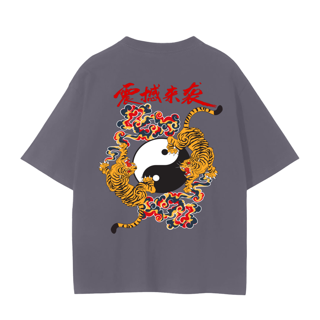 Ying and Yang Graphic Tiger Unisex Seamless Unisex T-Shirt