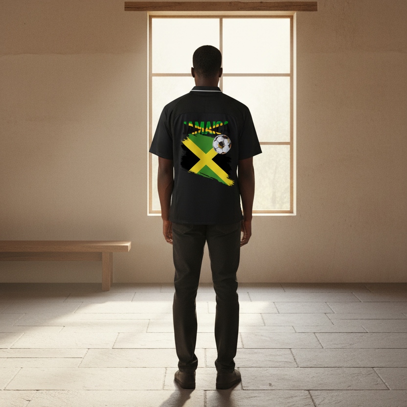 Jamaican Pride Themed Graphic V-Neck Unisex Soccer Jersey