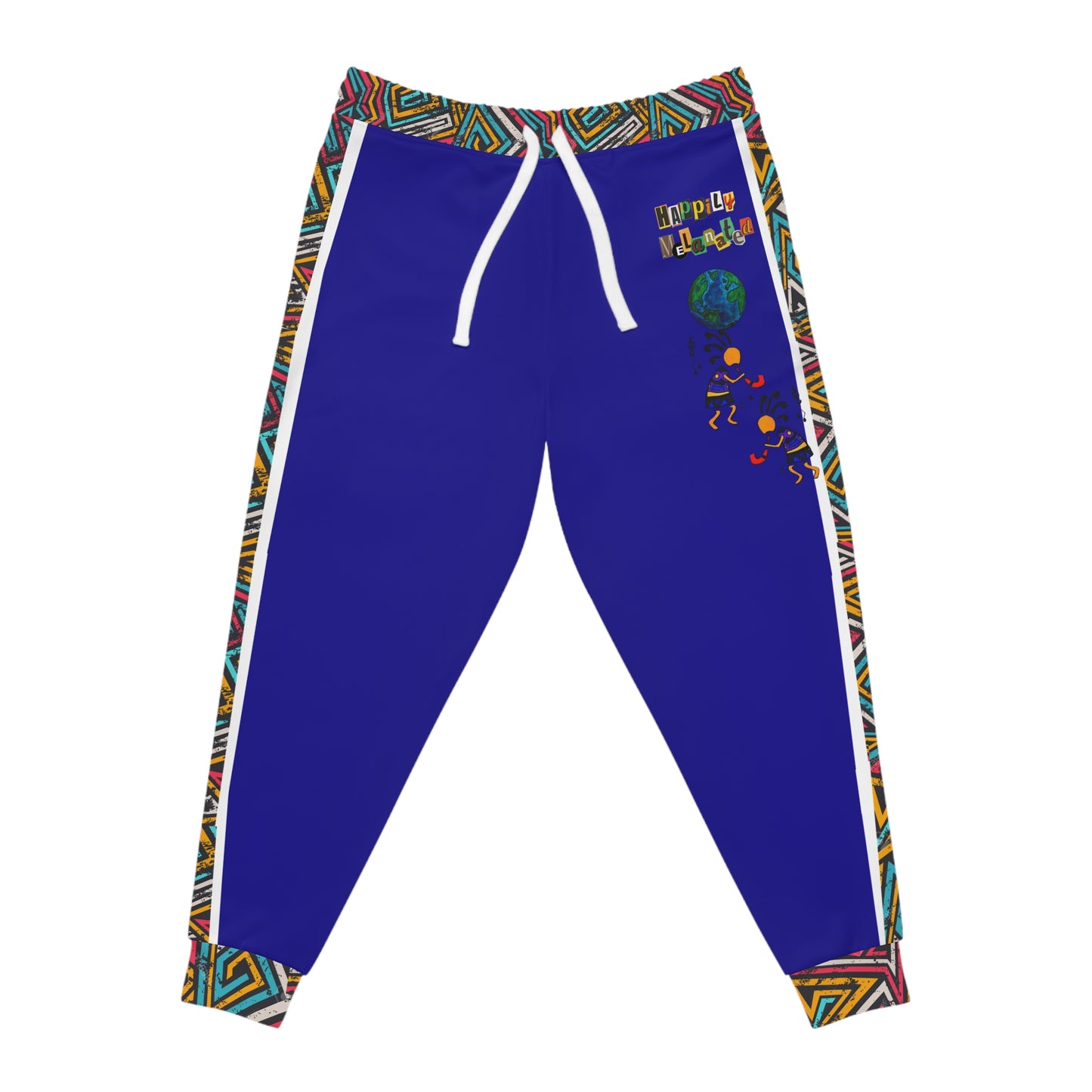 Afro Music Cartoon Art Athletic Joggers, Unisex Sweatpants, African Dance Jogging Pants